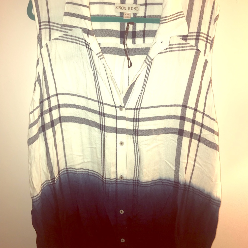 BNWT Knox Rose Dip Dye Flannel Sleeveless Top